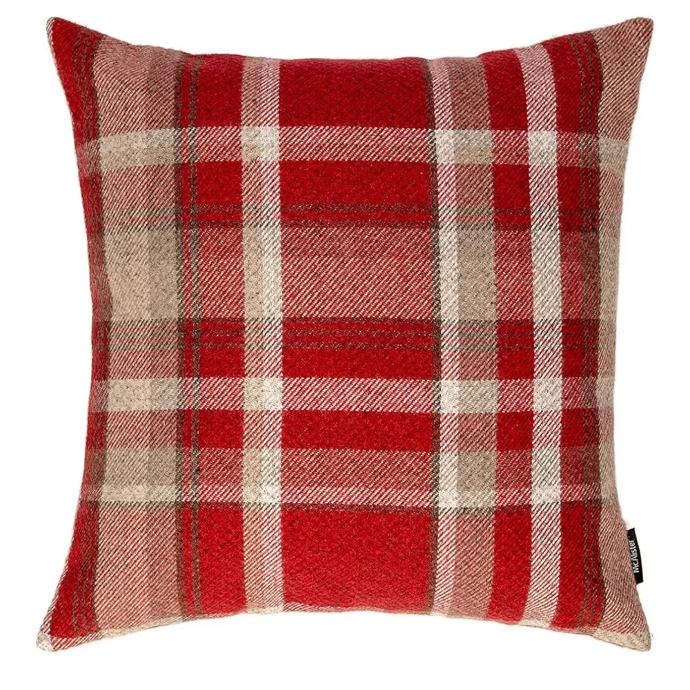 McAlister ‘Highlands’ Red Tartan Plaid Throw Pillow Cover 20x20” (1-Count)
